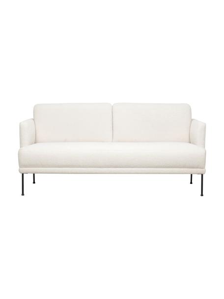 Sofa Teddy z metalowymi nogami Fluente (2-osobowa), Tapicerka: 100% poliester (Teddy) Dz, Nogi: metal malowany proszkowo, Kremowobiały teddy, S 166 x G 85 cm