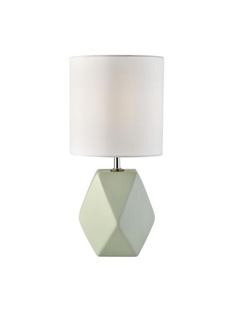Lampa stołowa z ceramiki Sage, Biały, szałwiowy zielony, Ø 15 x W 31 cm