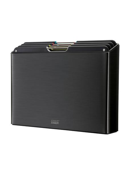 Set de tablas de cortar con soporte Folio, 5 pzas., Negro, An 36 x Al 27 cm