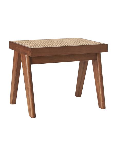 Sgabello con intreccio viennese Sissi, Struttura: legno di quercia massicci, Seduta: rattan, Rattan, legno di quercia scuro, Larg. 52 x Alt. 42 cm