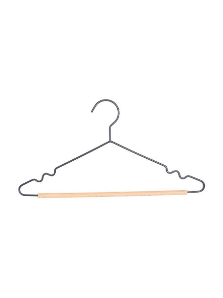Kleerhanger Adult Top, 10 stuks, Hout, gepoedercoat staal, Blauwgrijs, B 39 x H 20 cm