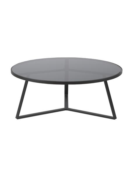 Kulatý konferenční stolek se skleněnou deskou Fortunata, Černá, Ø 70 cm, V 40 cm