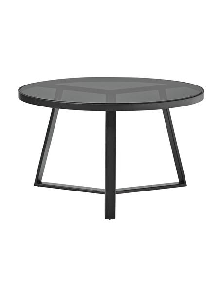 Tavolino rotondo da salotto Fortunata, Struttura: metallo spazzolato, Trasparente, nero, Ø 70 cm