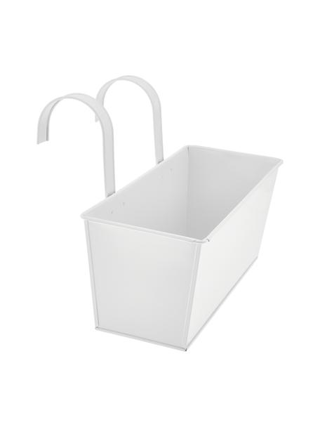 Skrzynia na balkon XL z metalu Larissa, Metal powlekany, Biały, S 40 x W 23 cm