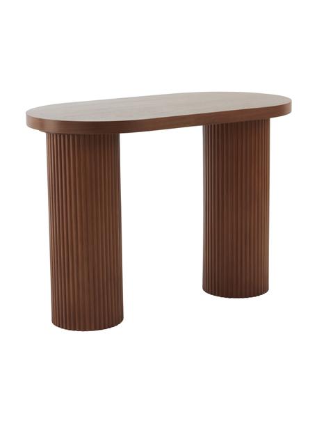 Houten bureau Torello met groefreliëf, Tafelblad: MDF met eikenhoutfineer e, Poten: eikenhoutkleurig, Donker eikenhout, B 100 x H 72 cm