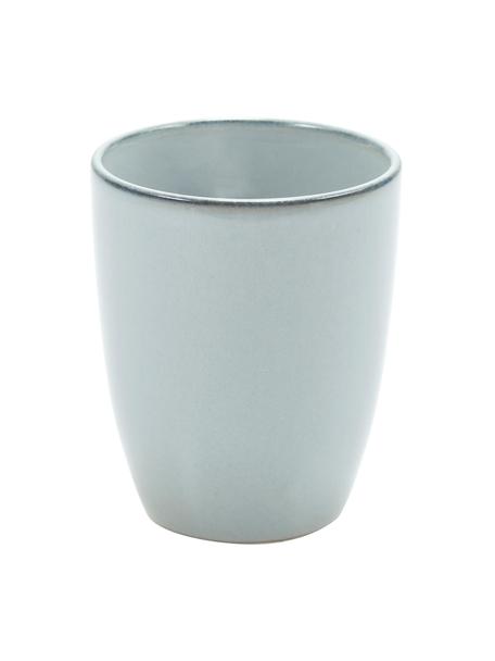 Handgemachte Becher Thalia, 2 Stück, Steingut, Blaugrau mit dunklem Rand, Ø 9 x H 11 cm