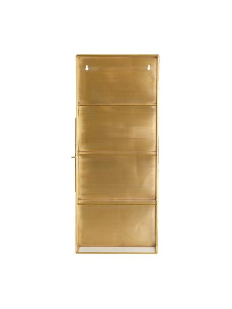 Metall-Wandregal Ada in Gold mit Glasablageflächen, Rahmen: Metall, vermessingt, Gold, B 25 x H 60 cm