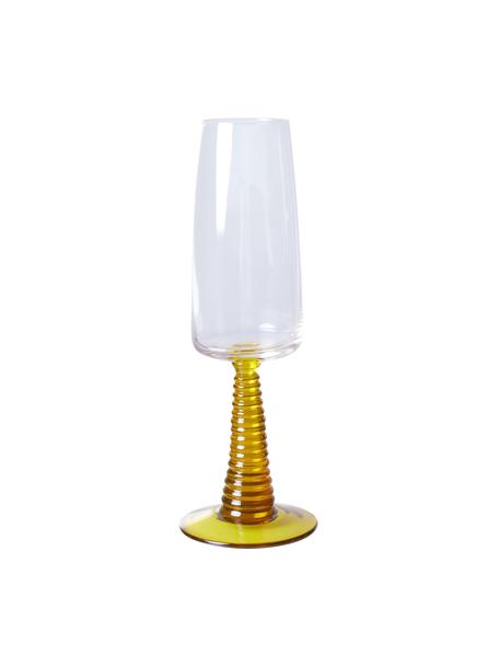Sklenice na šampaňské Swirl, 2 ks, Sklo, Transparentní, žlutá, Ø 8 cm, V 22 cm, 290 ml