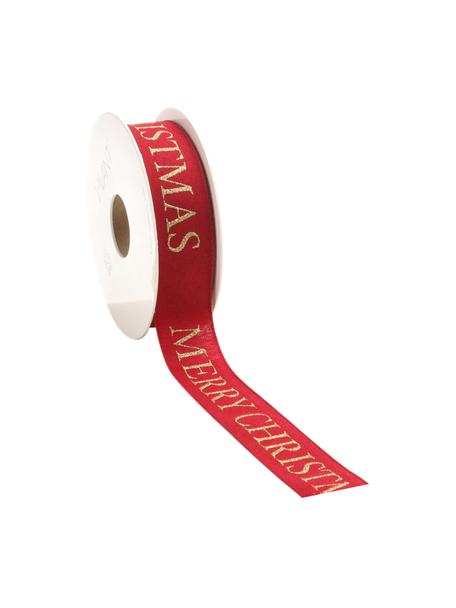 Nastro regalo Textire, Poliestere, Rosso, dorato, Larg. 3 x Lung. 1500 cm