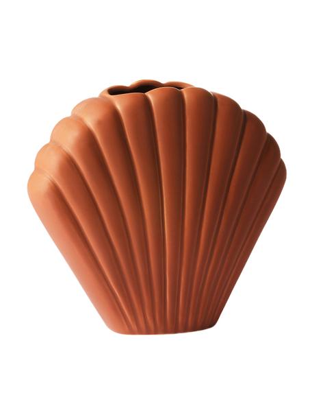 XS vaas Shell van keramiek, Keramiek, Bruin, B 18 x H 20 cm