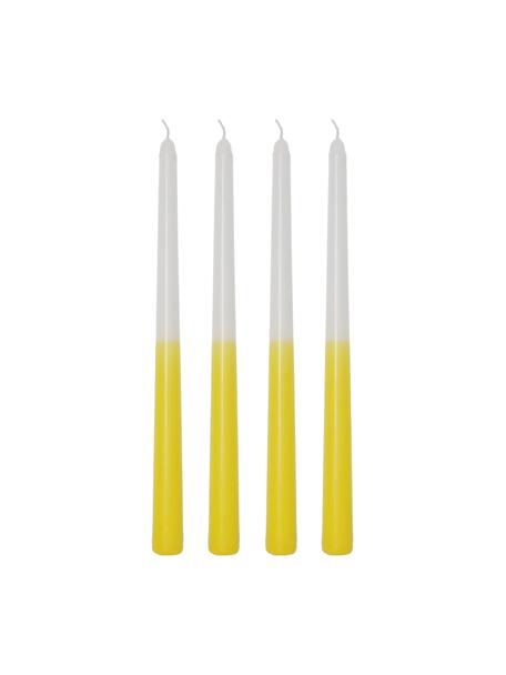 Świeca stożkowa Dubli, 4 szt., Wosk, Żółty, biały, Ø 2 x W 31 cm