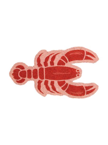 Wycieraczka Lobster, Włókno kokosowe, Blady różowy, czerwony, S 40 x D 70 cm