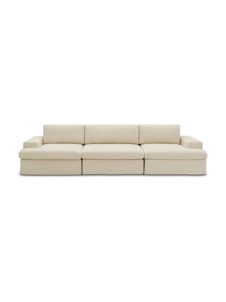 Modulares Sofa Russell (3-Sitzer) in Beige, Bezug: 100% Baumwolle Der strapa, Gestell: Massives Kiefernholz FSC-, Füße: Kunststoff, Stoff Beige, 309 x 77 cm