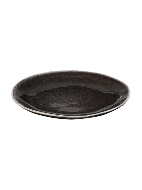 Handgemaakte ontbijtborden Nordic Coal, 4 stuks, Keramiek, Bruin, Ø 20 x H 2 cm