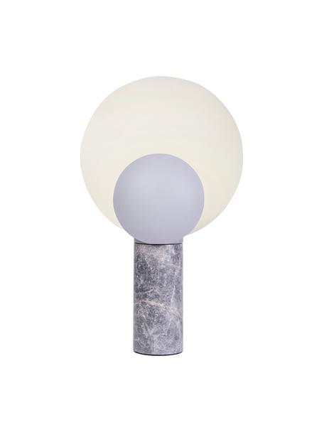 Lampada da tavolo con base in marmo grigio Cache, Paralume: metallo rivestito, Base della lampada: marmo, Marmo grigio chiaro, Ø 30 x Alt. 49 cm