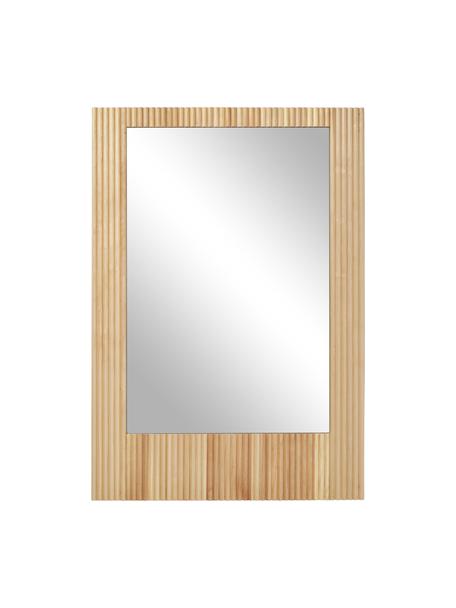 Wandspiegel Nele met een geribbelde berkenhouten lijst, Lijst: berkenhout, MDF, Berkenhout, B 70 x H 100 cm