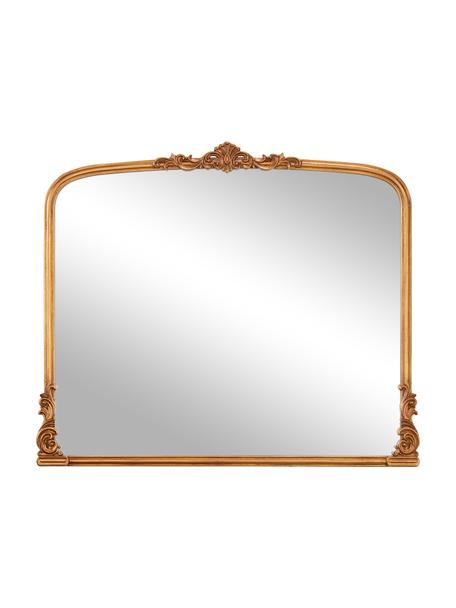 Specchio barocco da parete Fabricio, Cornice: pannello di fibra a media, Retro: pannello di fibra a media, Superficie dello specchio: lastra di vetro, Dorato, Larg. 100 x Alt. 85 cm