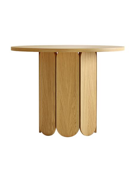 Table ronde placage en bois de chêne Soft, Ø 98 cm, MDF (panneau en fibres de bois à densité moyenne) avec placage en bois de chêne, certifié FSC®, Chêne, Ø 98 x haut. 74 cm
