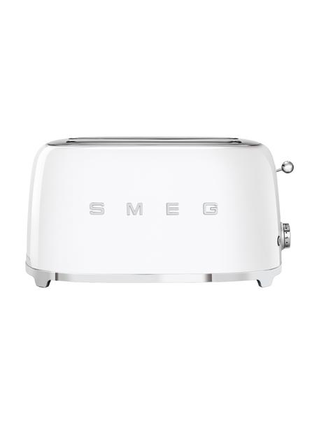 Langschlitztoaster 50's Style, Edelstahl, lackiert, Weiß, glänzend, B 41 x T 21 cm
