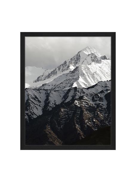 Gerahmter Digitaldruck Snow Mountain, Bild: Digitaldruck auf Papier, , Rahmen: Holz, lackiert, Front: Plexiglas, Schwarz, Weiß, 43 x 53 cm