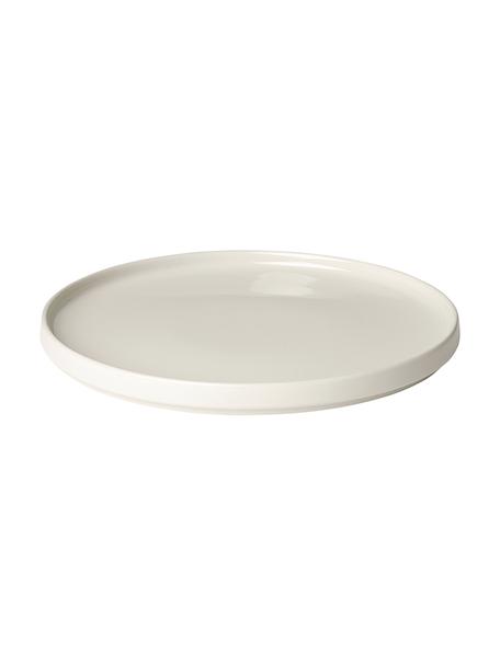 Mělký talíř Pilar, 6 ks, Keramika, Tlumeně bílá, Ø 27 cm