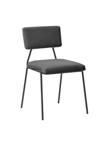 Manšestrové čalouněné židle Mats, 2 ks, Šedá, Š 50 cm, V 80 cm