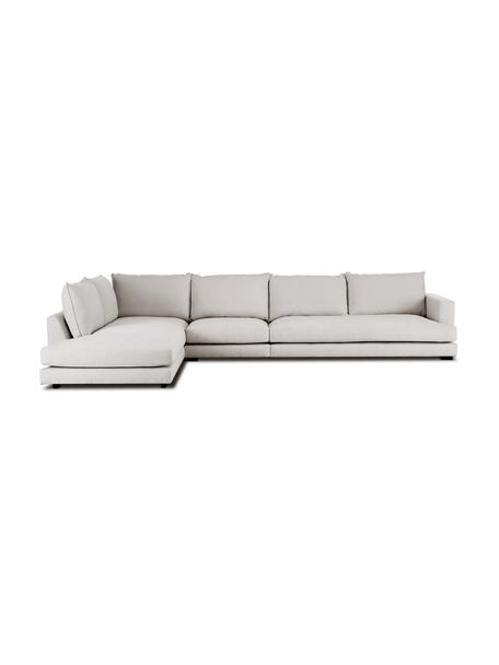 Canapé d'angle XL gris clair Tribeca, Tissu grège, larg. 405 x prof. 228 cm, méridienne à gauche