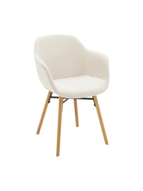 Chaise avec assise étroite Fiji, Tissu blanc crème, larg. 59 x prof. 55 cm