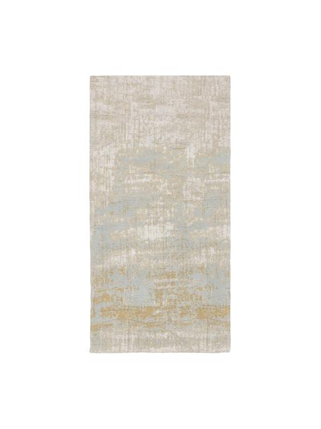 Ručne tkaný bavlnený koberec vo vintage štýle  Luise, Modrá, žltá, Š 80 x D 150 cm (veľkosť XS)