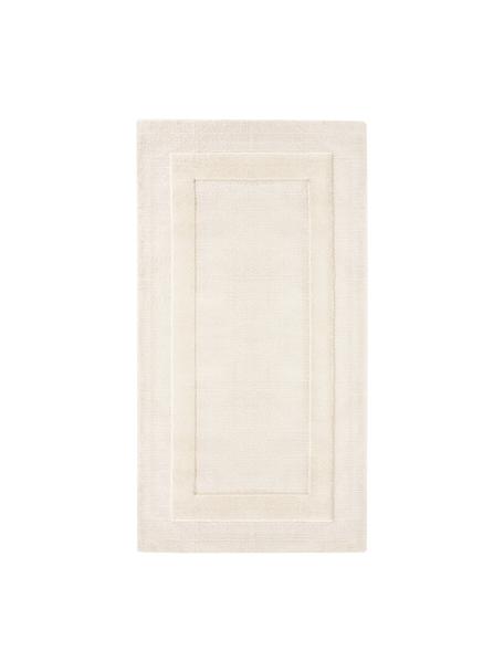 Tappeto in cotone tessuto a mano con struttura alta-bassa Dania, 100% cotone, Bianco crema, Larg. 160 x Lung. 230 cm  (taglia M)