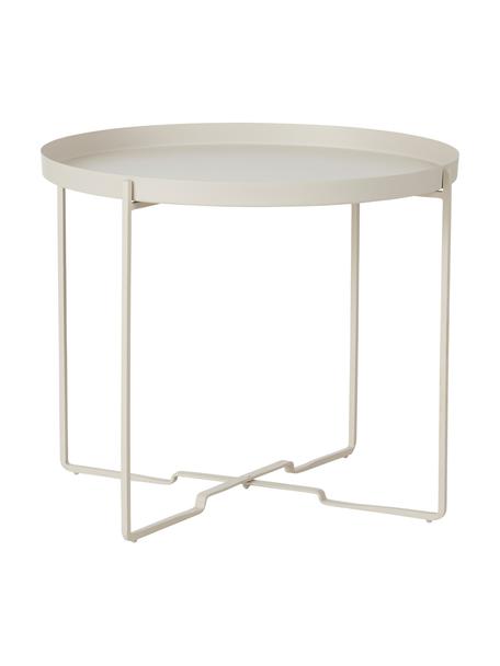 Tavolino rotondo in metallo George, Metallo rivestito, Bianco crema, Ø 57 x Alt. 48 cm