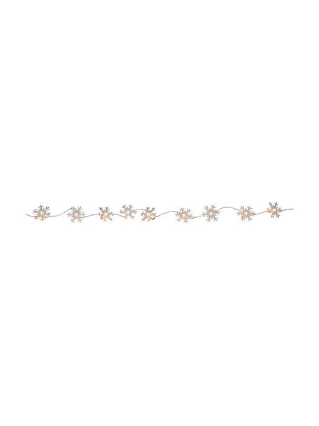 LED-Lichterkette Izy Snowflake, Lampions: Kunststoff, Transparent, L 185 cm