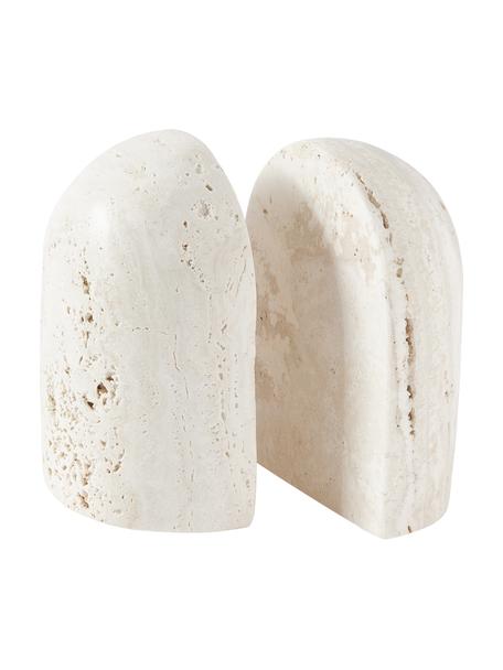 Sujetalibros en look travertino Sava, 2 uds., Mármol, Beige, look travertino, An 10 x Al 13 cm