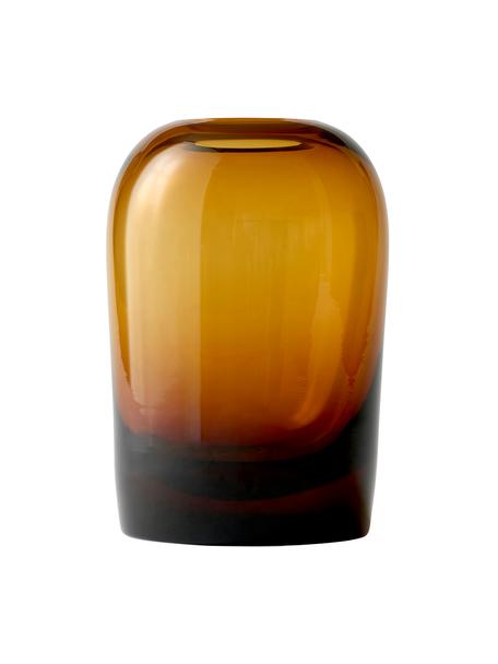 Ručně foukaná váza Troll, Foukané sklo, Jantarová, Ø 13 cm, V 19 cm