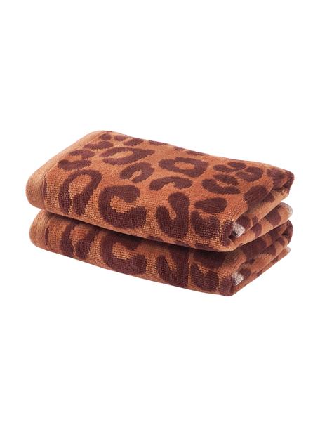 Ręcznik Leo, różne rozmiary, Odcienie terakoty, Ręcznik dla gości, S 30 x D 50 cm, 2 szt.