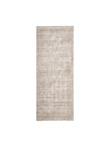 Ręcznie tkany chodnik z wiskozy Jane, Odcienie beżowego, S 80 x D 250 cm