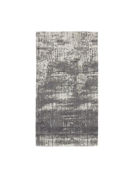 Handgewebter Baumwollteppich Luise im Vintage Style, Flor: 100 % Baumwolle, Grau- und Weißtöne, B 80 x L 150 cm (Größe XS)