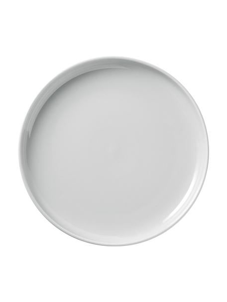 Assiettes plates en porcelaine Nessa, 4 pièces, Porcelaine dure de haute qualité, Gris clair, Ø 26 cm