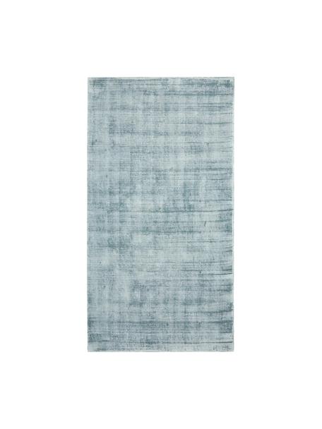Tappeto in viscosa tessuto a mano Jane, Retro: 100% cotone, Blu ghiaccio, Larg. 160 x Lung. 230 cm  (taglia M)