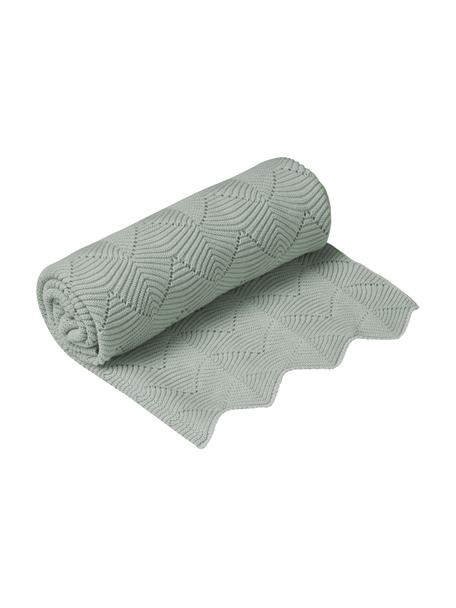 Manta bebé de algodón ecológico Snuggle Scallop, 100% algodón ecológico, certificado GOTS, Verde, L 100 x An 80 cm