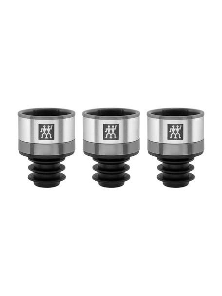 Vakuum-Weinverschluss-Set Fresh & Save aus Edelstahl, 3 Stück, Edelstahl, Silberfarben, Ø 3 x H 4 cm