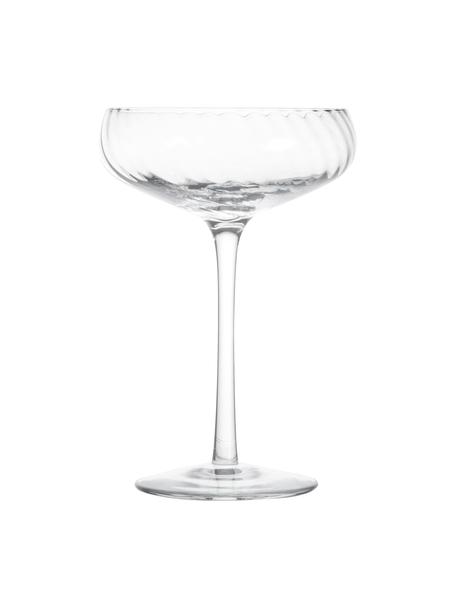 Champagneglazen Opacity met groefstructuur, 6 stuks, Glas, Transparant, Ø 11 x H 16 cm, 220 ml