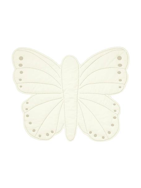 Babyspeelmat Butterfly van biokatoen, Gebroken wit, B 100 x L 85 cm