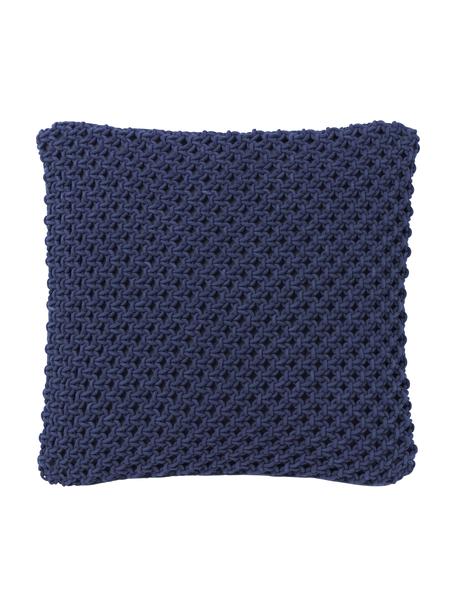Housse de coussin tricotée en coton Gabrielle, 100 % coton

Le matériau est certifié STANDARD 100 OEKO-TEX®, 11.HIN.00050, Hohenstein HTTI, Bleu foncé, larg. 45 x long. 45 cm