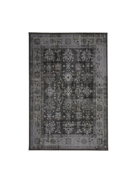 Alfombra de interior/exterior Tilas Antalya, estilo vintage, 100% polipropileno, Tonos grises, negro, An 200 x L 290 cm (Tamaño L)