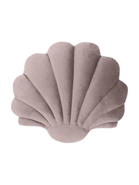 Fluwelen kussen Shell in schelp vorm, Taupe, B 32 x L 27 cm