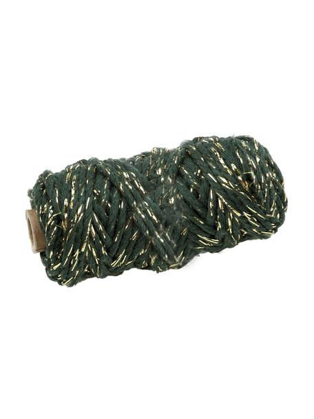 Corda regalo con filo lurex Twist, Cotone con filo lurex, Verde, dorato, Lung. 25 m