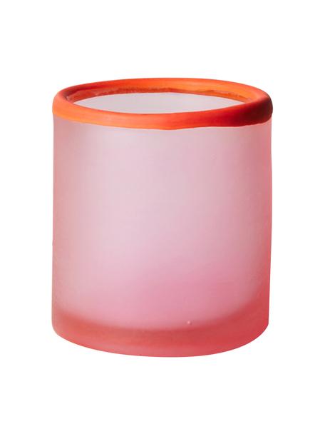 Portavelas Pastel, Vidrio, Rojo, rosa, Ø 9 x Al 10 cm