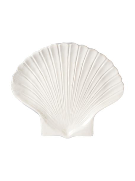 Serveerplateau Shell van dolomiet, Dolomiet, Wit, L 36 x B 30 cm