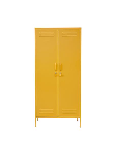 Petite armoire Twinny, Métal, enduit, Jaune moutarde, larg. 85 x haut. 183 cm